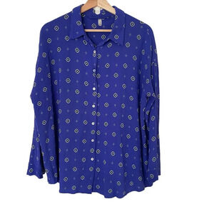 Free People Women's Botton Down Peasant Long Sleeve Blouse Size S